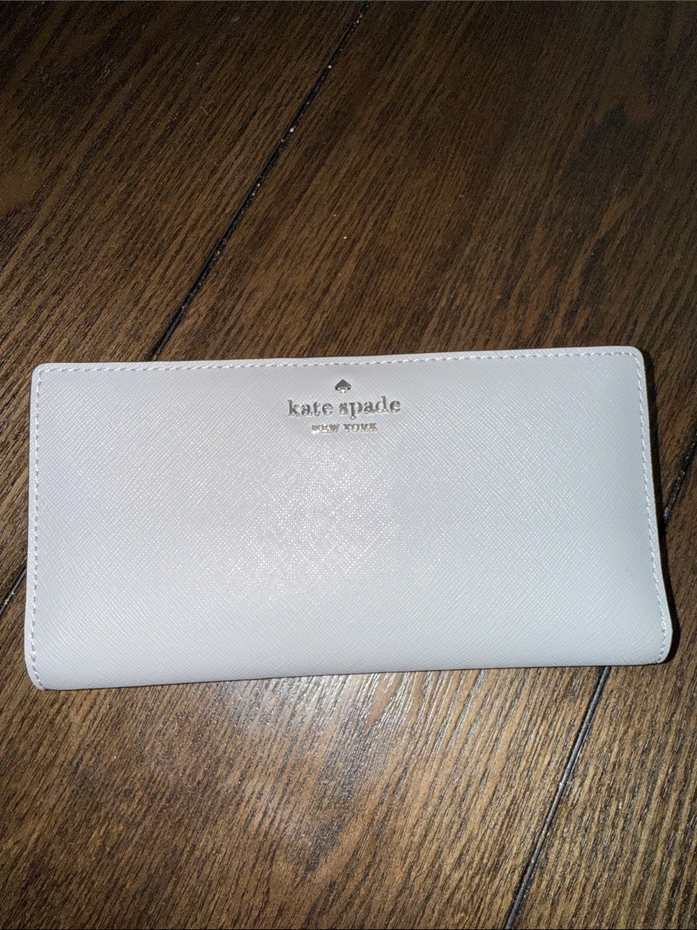 kate spade Grey Saffiano Zip Continental Wallet